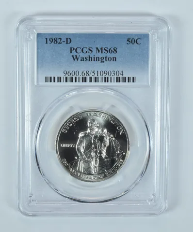 1982-D Washington Commemorative Half Dollar MS68 PCGS Blue Label