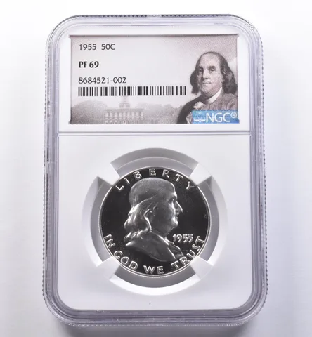 1955 Franklin Half Dollar PF69 NGC Cameo Look - NIce Contrast *8930