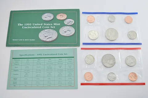 1993 Mint Set with Original Envelope & Flatpacks (10 coins)
