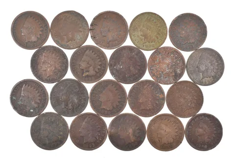 Lot 20 1800's 1890-1899 Indian Head Penny Cents US Coin Collection 2/5 Roll *510