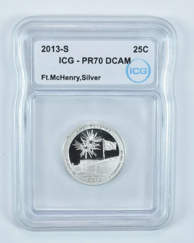 2013-S Washington Quarter Silver Fort McHenry ATB PR70 DCAM ICG