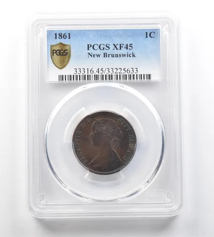 1861 Canada New Brunswick Cent XF45 PCGS a3492