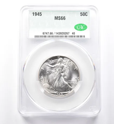 1945 Walking Liberty Half Dollar MS66 CAC a0018