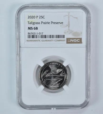 2020-P ATB Quarter Tallgrass Prairie Preserve MS68 NGC Brown Label