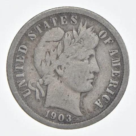 1903 (P) Barber Dime 90% Silver FINE Condition