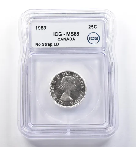 1953 Canada 25 Cents No Strap LD MS65 ICG *0233