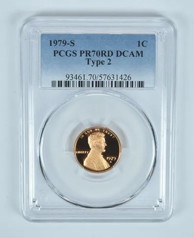 1979-S Lincoln Memorial Cent Type 2 PR70 RD DCAM PCGS Blue Label