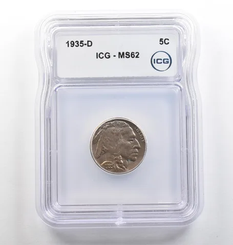 1935-D Indian Head Buffalo Nickel MS62 ICG *4004