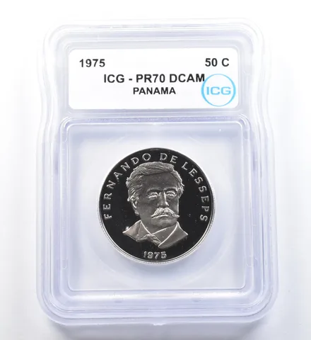 1975 Panama 50 Cents PR70 DCAM ICG *1155