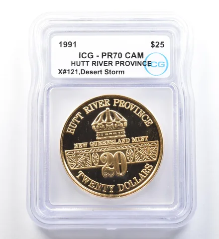 1991 Hutt River Province 25 Dollars Desert Storm X#121 PR70 CAM ICG a1144