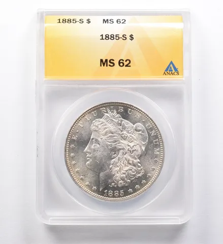 MS62 1885-S Morgan Silver Dollar ANACS a4435