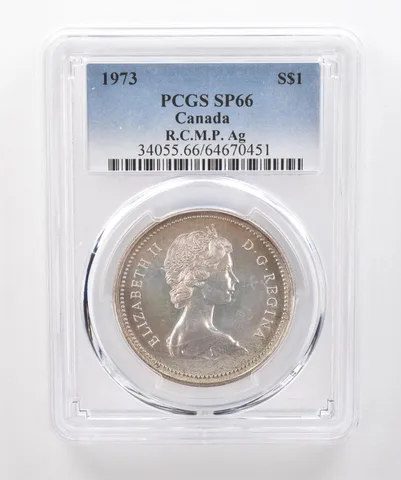 1973 Canada 1 Dollar Silver RCMP SP66 PCGS Beautiful Tone *1933