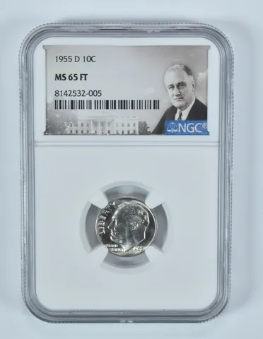 1955-D Roosevelt Dime MS65 FT NGC Special Label