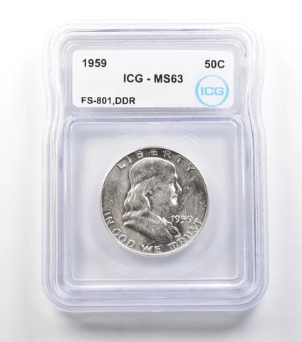1959 Franklin Half Dollar FS-801 DDR MS63 ICG *1524