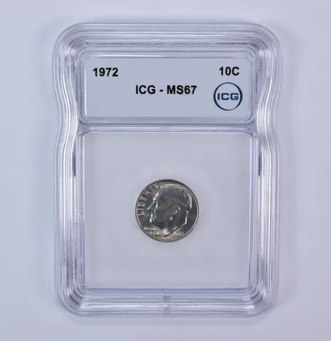 1972 Roosevelt Dime MS67 ICG
