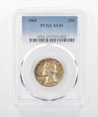 1964 Washington Quarter XF45 PCGS Beautiful Tone *1440