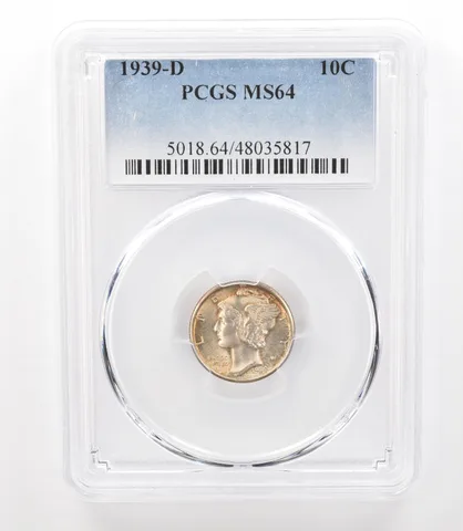 1939-D Mercury Dime MS64 PCGS Beautiful Tone *3191