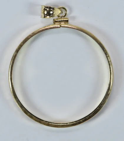 14kt Gold Coin Bezel Morgan Peace Dollar 38mm 3.1g *9524