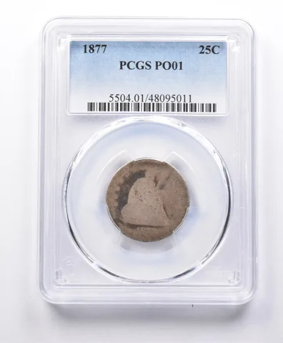 PO01 1877 Seated Liberty Quarter PCGS Lowball *4015