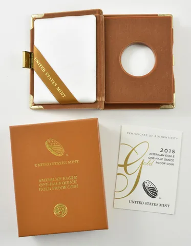 OGP 2015-W Gold Eagle 1/2 oz Proof - BOX & COA - NO COIN