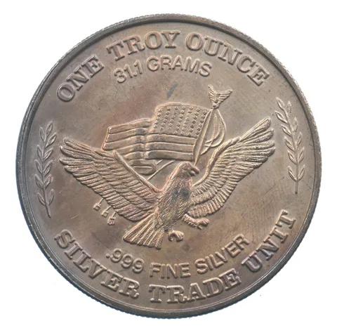 VINTAGE Art Bar/Round US Strategic Stockpile 1 Oz. .999 Silver 1 Troy Ounce *205