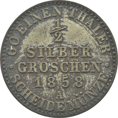 1858 A Germany 1/2 Groschen Prussia *7064