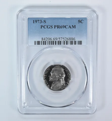 1973-S Jefferson Nickel PR69 CAM PCGS Blue Label