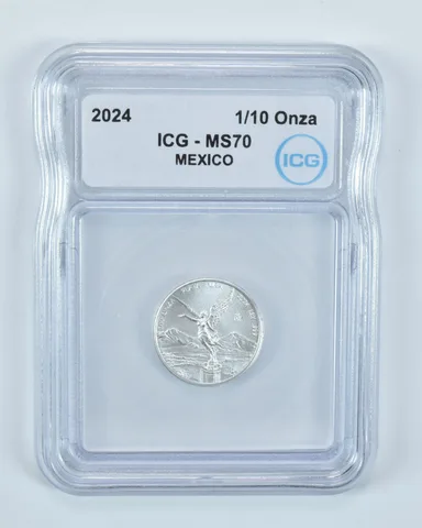 2024 Mo Mexico 1/10 Onza Silver Libertad MS70 ICG