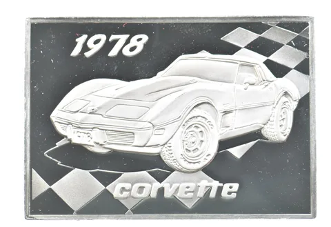 1978 Corvette Silver Art Bar Vintage Car *3261