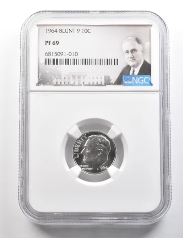 1964 Roosevelt Dime Blunt 9 PF69 NGC *9507
