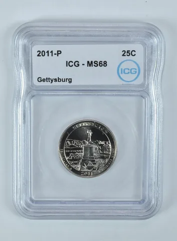 2011-P Washington Quarter ATB Gettysburg MS68 ICG