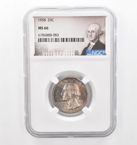 1958 Washington Quarter MS66 NGC Beautiful Tone *2309