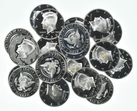 Lot (20) 2005-S Kennedy Half Dollar Proof 90% Silver $10 Face Value
