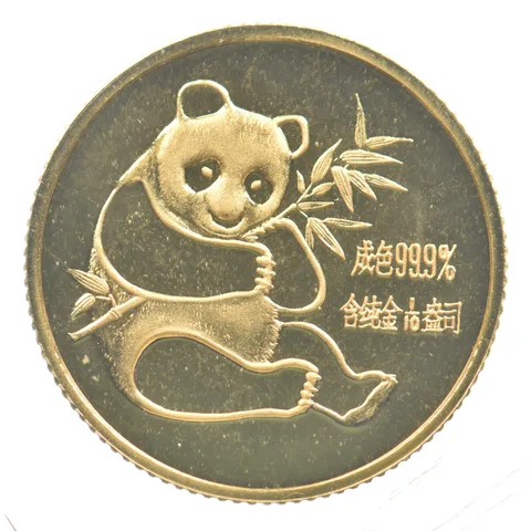 1982 China 10 Yuan Gold Panda 1/10 Oz Gold *9093