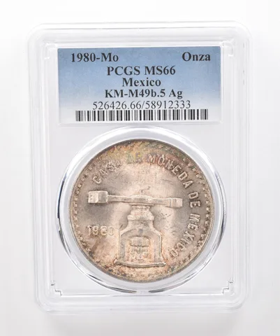 1980 Mo Mexico 1 Onza Silver KM-M49b.5 MS66 PCGS Beautiful Tone *2025