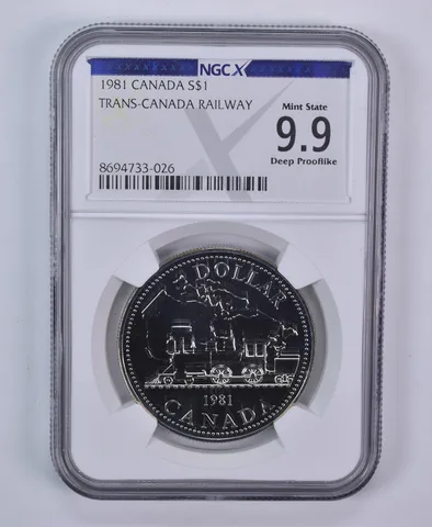 1981 Canada $1 Silver Trans-Canada Railway Mint State 9.9 Deep Prooflike NGCX