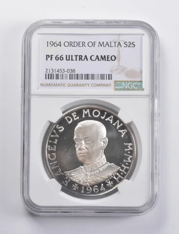 PF66 UCAM 1964 Order Of Malta 2 Scudi Silver Coin NGC a4833