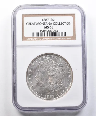 1887 Morgan Silver Dollar Great Montana Collection MS65 NGC *1759