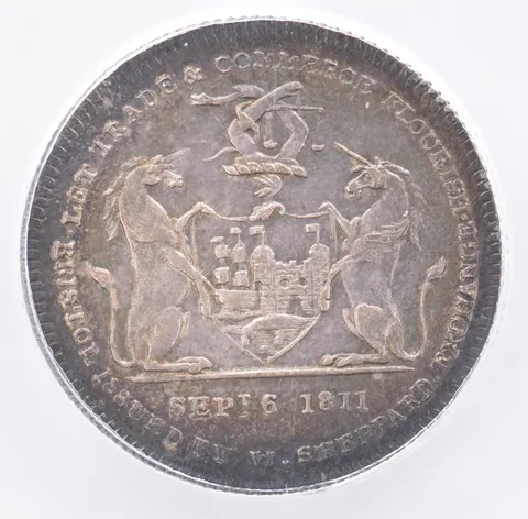 1811 Great Britain 12 Pence Somersetshire Token AU58 ICG Beautiful Tone *1952