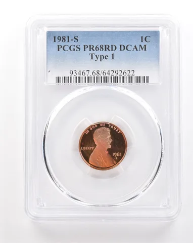 1981-S Lincoln Memorial Cent Type 1 PR68 RD DCAM PCGS Beautiful Tone *3455