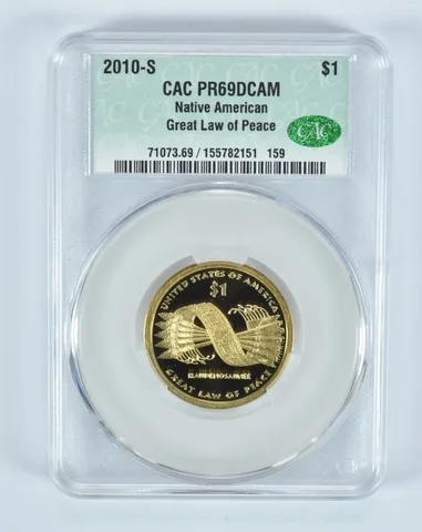 2010-S Sacagawea $1 Native American Great Law Of Peace PR69 DCAM CAC CACg