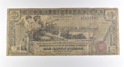 1896 $1 Silver Certificate Large Note Red Seal *3744