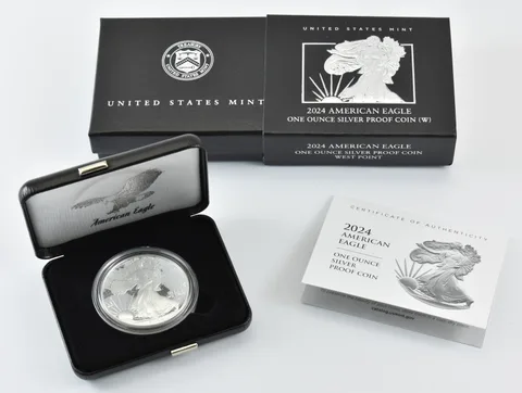 2024-W American Silver Eagle PROOF 1 Oz Silver - Coin & Box & COA
