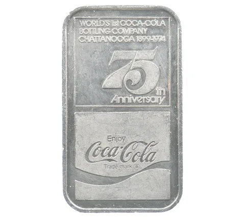 1899-1974 1 Oz Silver Bar Coca-Cola 75th Anniversary *1993