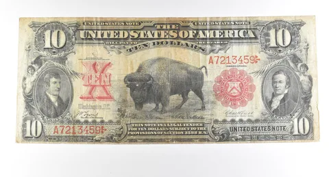 1901 $10 Legal Tender Large Note Red Seal Bison *2777