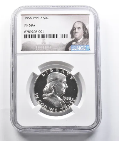 PF69 * STAR 1956 Type 2 Franklin Half Dollar NGC *7743