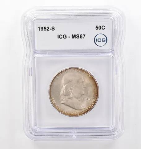 1952-S Franklin Half Dollar MS67 ICG Peripheral Tone *6207