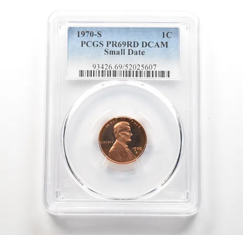1970-S Lincoln Memorial Cent Small Date PR69 RD DCAM PCGS a6302