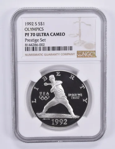 1992-S Olympic Baseball Commemorative Dollar Prestige Set PF70 UCAM NGC
