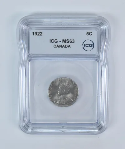 1922 Canada 5 Cents MS63 ICG *5690